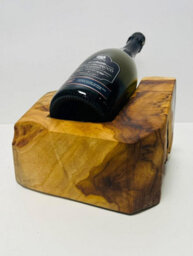 My Square Mile Freestanding Rustic Teak Wood Handcarved Double Wine Rack, Kitchen, Bar, Cellar, Holds One Wine Bottle (Single Wine Holder) - thumbnail 2