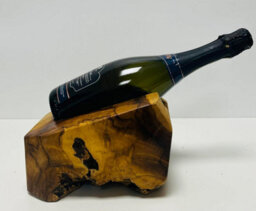 My Square Mile Freestanding Rustic Teak Wood Handcarved Double Wine Rack, Kitchen, Bar, Cellar, Holds One Wine Bottle (Single Wine Holder) - thumbnail 3