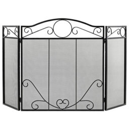 Costway 3-Panel Fireplace Screen Folding Decorative Spark Guard Freestanding Safe Fence - thumbnail 1