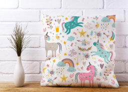 Warren Reed Designer Unicorn And Rainbows Cushions 45Cm X 45Cm - thumbnail 2