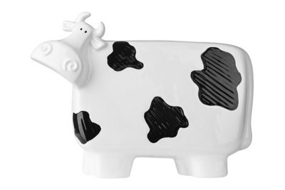 Orsina Animal Ornament White And Black Ceramic Large Cow