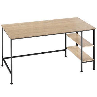 Tectake Desk Donegal - Side Shelf With 2 Storage Compartments 60 Cm - Industrial Wood Light, Oak Sonoma - image 1