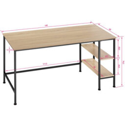 Tectake Desk Donegal - Side Shelf With 2 Storage Compartments 60 Cm - Industrial Wood Light, Oak Sonoma - thumbnail 6