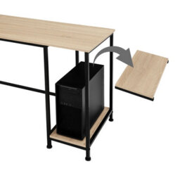 Tectake Desk Donegal - Side Shelf With 2 Storage Compartments 60 Cm - Industrial Wood Light, Oak Sonoma - thumbnail 4