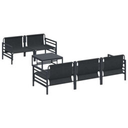 Berkfield Garden Sofa Set With Cushion 6 Pcs Anthracite Steel & Fabric - thumbnail 7