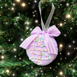 Melody Maison Set Of 2 Pink & Purple Pastel Hanging Macaron Bauble Decorations - 5.5Cm - thumbnail 4