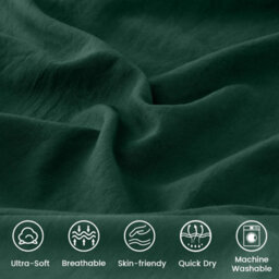Bedlooms Emerald Cotton Duvet Cover Set, Breathable & Anti-Allergic Bedding Pack, Double 200X200Cm - thumbnail 4