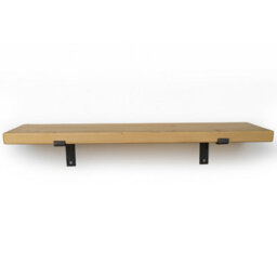 Toolty Rustic Handmade Wall Shelf, Wall Mounted, 100Cm X 17.5Cm Down Design, Light Oak, Handcrafted Vintage Style - thumbnail 3