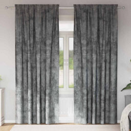 Berkfield Curtain With Curtains 2 Pcs Grey 225 X 140 Cm Velvet
