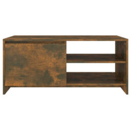 Berkfield Modern Coffee Table Smoked Oak 102X50X45 Cm Engineered Wood - thumbnail 5