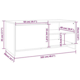 Berkfield Modern Coffee Table Smoked Oak 102X50X45 Cm Engineered Wood - thumbnail 9