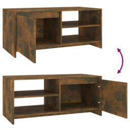 Berkfield Modern Coffee Table Smoked Oak 102X50X45 Cm Engineered Wood - thumbnail 8