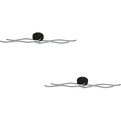2 Pack Modern Black Wall Flush Ceiling Lights With White Led Shades - image 1