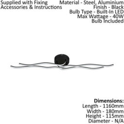 2 Pack Modern Black Wall Flush Ceiling Lights With White Led Shades - thumbnail 2