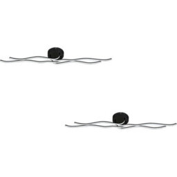 2 Pack Modern Black Wall Flush Ceiling Lights With White Led Shades - thumbnail 1
