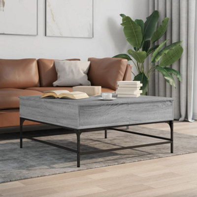 Berkfield Coffee Table Grey Sonoma 95X95X45 Cm Engineered Wood And Metal - image 1