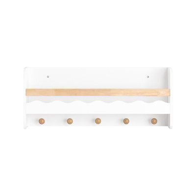 Sobuy Kmb78-W, Wall Mounted Storage Shelf Children Kids Book Shelf Toy Shelf Coat Rack,white,w73Xd15Xh30 - image 1