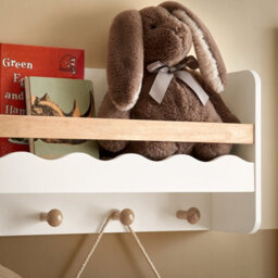 Sobuy Kmb78-W, Wall Mounted Storage Shelf Children Kids Book Shelf Toy Shelf Coat Rack,white,w73Xd15Xh30 - thumbnail 8