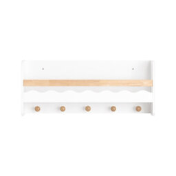 Sobuy Kmb78-W, Wall Mounted Storage Shelf Children Kids Book Shelf Toy Shelf Coat Rack,white,w73Xd15Xh30 - thumbnail 1