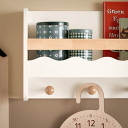 Sobuy Kmb78-W, Wall Mounted Storage Shelf Children Kids Book Shelf Toy Shelf Coat Rack,white,w73Xd15Xh30 - thumbnail 6