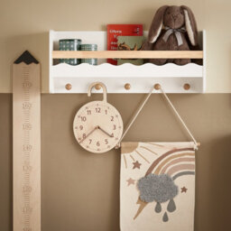 Sobuy Kmb78-W, Wall Mounted Storage Shelf Children Kids Book Shelf Toy Shelf Coat Rack,white,w73Xd15Xh30 - thumbnail 2