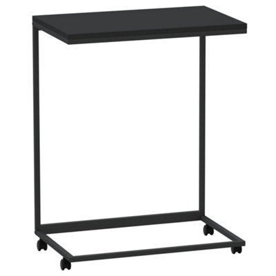 Berkfield Stylish Side Table With Wheels Black 55X35X70 Cm Engineered Wood - image 1