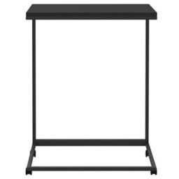 Berkfield Stylish Side Table With Wheels Black 55X35X70 Cm Engineered Wood - thumbnail 3
