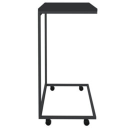 Berkfield Stylish Side Table With Wheels Black 55X35X70 Cm Engineered Wood - thumbnail 4