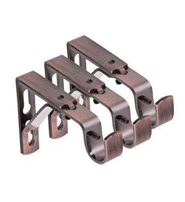 Lister Cartwright 19mm Curtain Pole Ends Brackets With Adjustable Screws Metal Finish (Pack Of 3)