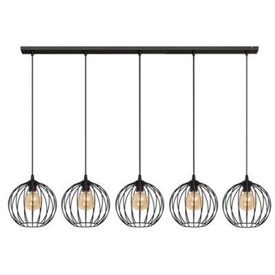 Luminosa Lighting Luminosa Mercure Straight Bar Pendant Ceiling Light Black 133Cm