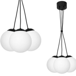 Milagro Lima Hand Made Designer Pendant Lamp Matt Black And Cool White - thumbnail 2