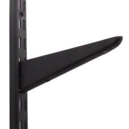 Afit Black Twin Slot Uprights 1980mm - Pack Of 2 - Genuine 32mm Twin Slot Adjustable Wall Shelving - thumbnail 2
