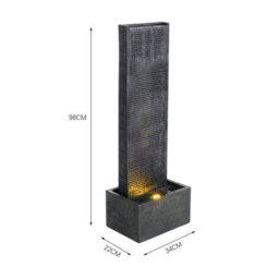Living And Home Outdoor Garden Wall Standing Water Feature Fountain With Warm Light W 340 X D 220 X H 980 mm - thumbnail 6