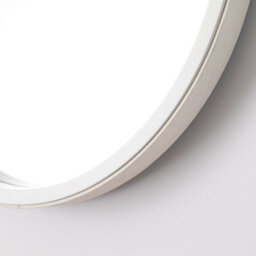 Aspect Furniture Leather Strap Wooden Wall Mirror/round Hanging Mirror ( White , 50 Dia ) - thumbnail 5