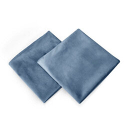 Deconovo Set Of 2 Crushed Cushion Covers 55Cm X 55Cm 22X22 Inches Throw Pillowcases For Sofas With Invisible Zipper Stone Blue - thumbnail 2