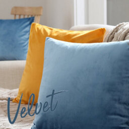 Deconovo Set Of 2 Crushed Cushion Covers 55Cm X 55Cm 22X22 Inches Throw Pillowcases For Sofas With Invisible Zipper Stone Blue - thumbnail 4
