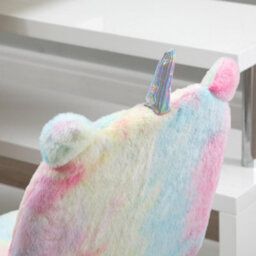 Vinsetto Fluffy Unicorn Office Chair W/ Swivel Wheel, Cute Desk Chair, Rainbow - thumbnail 8