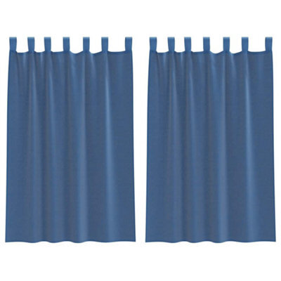 Berkfield Durable Voile Curtains With Loops 2 Pcs Royal Blue 140X175 Cm - image 1