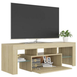 Berkfield Tv Cabinet With Led Lights Sonoma Oak 120X35X40 Cm - thumbnail 8