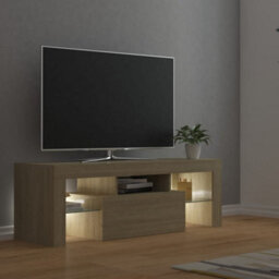 Berkfield Tv Cabinet With Led Lights Sonoma Oak 120X35X40 Cm - thumbnail 9