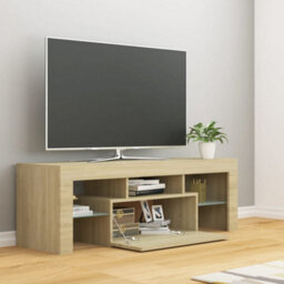 Berkfield Tv Cabinet With Led Lights Sonoma Oak 120X35X40 Cm - thumbnail 7