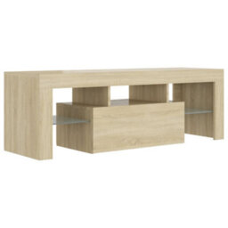 Berkfield Tv Cabinet With Led Lights Sonoma Oak 120X35X40 Cm - thumbnail 3