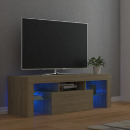 Berkfield Tv Cabinet With Led Lights Sonoma Oak 120X35X40 Cm - thumbnail 1