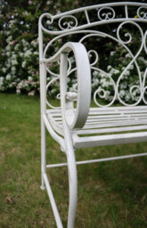 Aspect Furniture Salvora French Style Folding Metal Garden Bench,antique White - thumbnail 5