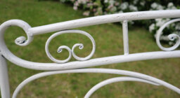 Aspect Furniture Salvora French Style Folding Metal Garden Bench,antique White - thumbnail 3
