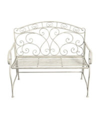 Aspect Furniture Salvora French Style Folding Metal Garden Bench,antique White - thumbnail 7