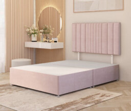 Somnior Beds Somnior Alexas Plush Velvet 6Ft Super King Divan Bed Base With Upholstered Headboard Pink