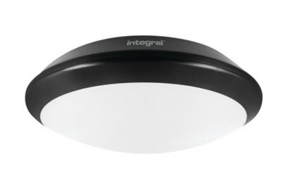Luminosa Lighting Luminosa Tough Shell + Bulkhead 308mm Dia. Ip66 1500Lm 15W 4000K Ik10 110 Beam Non Dimmable Black 100Lm/w