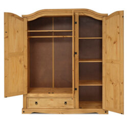 Mercers Furniture Corona 3 Door 1 Drawer Wardrobe Solid Wood Pine With Mexican Wooden Styling - thumbnail 3