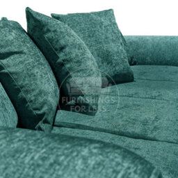 Furnishings For Less UK Monaco Chenille Fabric Long 4 Seater Sofa  Teal - thumbnail 9